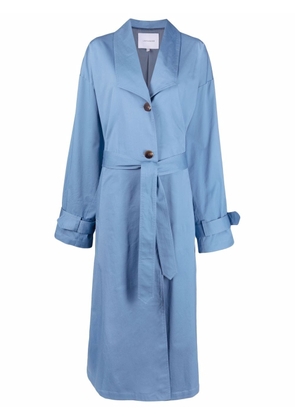Lesyanebo oversized double-breasted trench coat - Blue