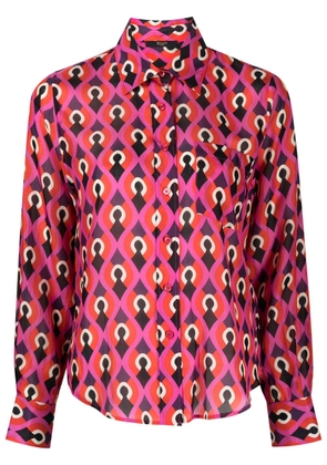 Seventy geometric-print silk shirt - Pink