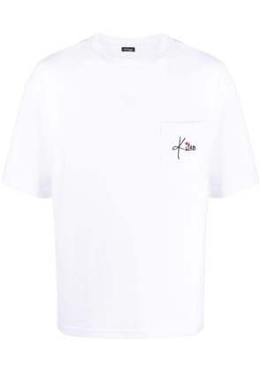 Kiton logo-embroidered cotton T-shirt - White