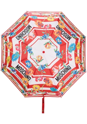 Moschino floral-print striped foldable umbrella - Red