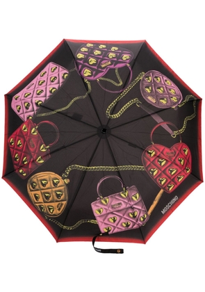 Moschino illustration-pint foldable umbrella - Black