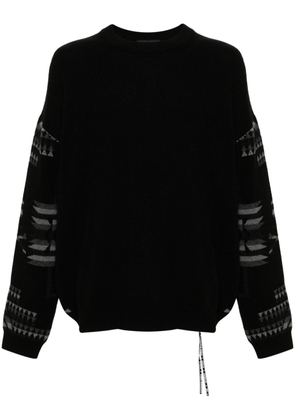 Mastermind World geometric-intarsia cashmere jumper - Black