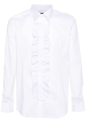 Daniele Alessandrini ruffle-detail cotton shirt - White