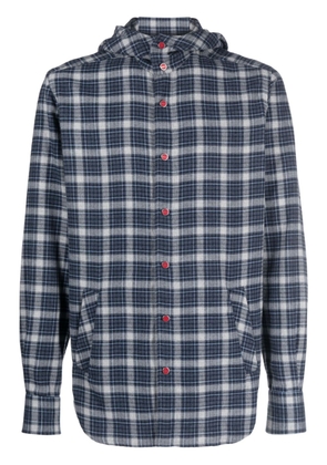 Kiton check-pattern cotton shirt - Blue