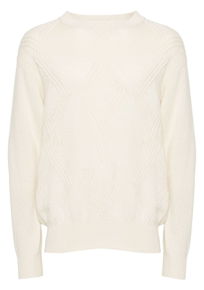 Valentino Garavani Pre-Owned 1980s cable-knit wool jumper - Neutrals