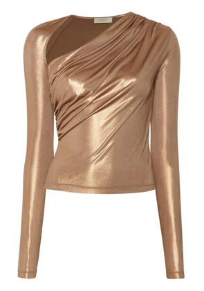 LAPOINTE single-sleeve draped top - Gold
