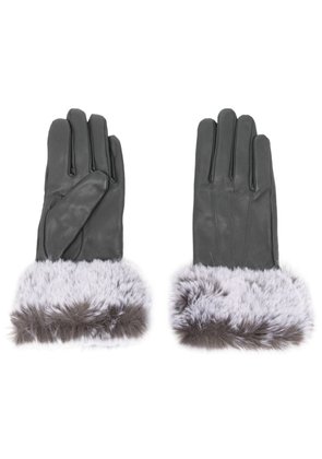 DENTS Sarah faux-fur trim gloves - Grey