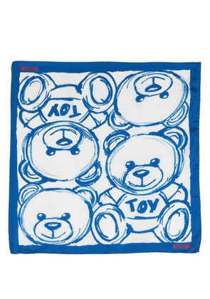 Moschino Teddy Bear silk foulard - Blue