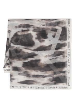TWINSET animal-print square kefiah - Neutrals
