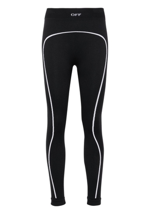 Off-White logo-intarsia seamless leggings - Black