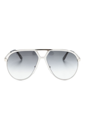 TOM FORD Eyewear logo-print oversize-frame sunglasses - Silver