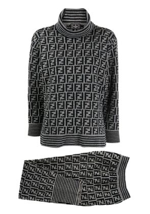 Fendi Pre-Owned FF-logo intarsia jumper - Grey