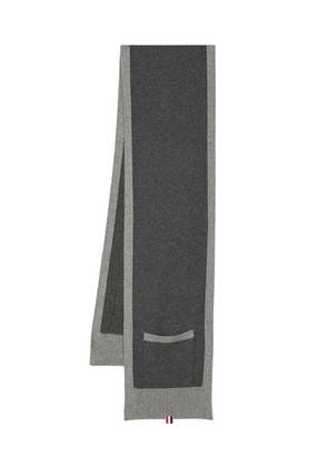 Thom Browne patch-pocket virgin-wool scarf - Grey