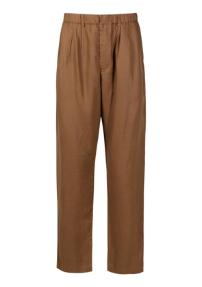 Handred pleated linen tailored trousers - Brown