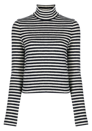 Jil Sander logo-patch striped wool jumper - Blue