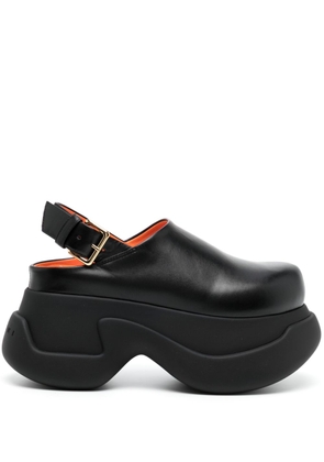 Marni round-toe leather loafers - Black