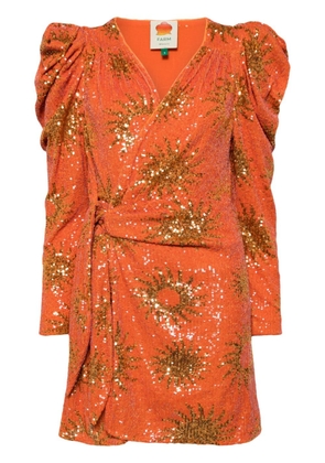 FARM Rio Sunny Mood sequin-embellished dress - Orange