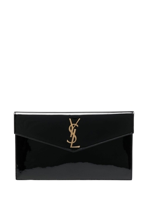 Saint Laurent medium logo plaque pouch bag - Black