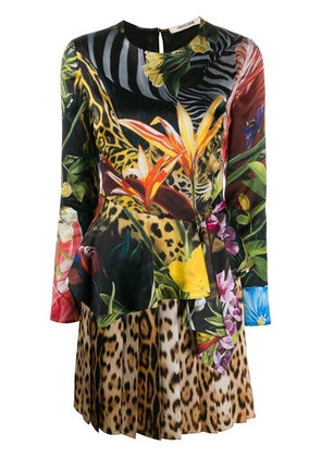 Roberto Cavalli Paradise Found print satin dress - Multicolour