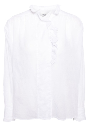 MARANT ÉTOILE Pamias ruffle-trim cotton blouse - White