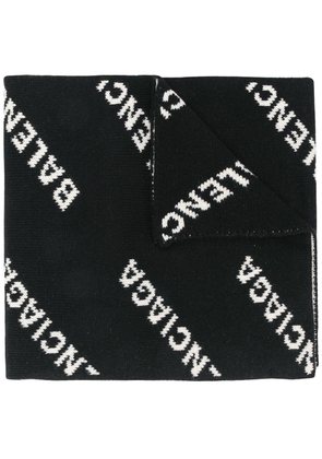 Balenciaga intarsia logo oversize scarf - Black
