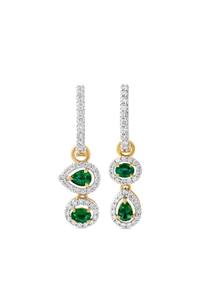House of Meraki 18kt yellow gold Diana emerald and diamond drop earrings