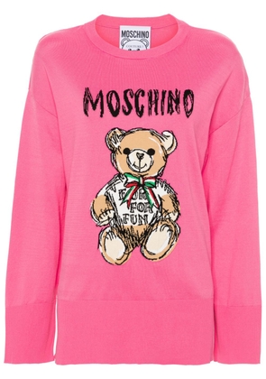 Moschino Teddy Bear intarsia-knit jumper - Pink