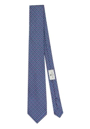 ETRO patterned-jacquard silk tie - Blue