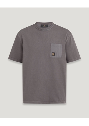 Belstaff Clifton T-shirt Men's Garment Dye Heavyweight Jersey Slate Size XL