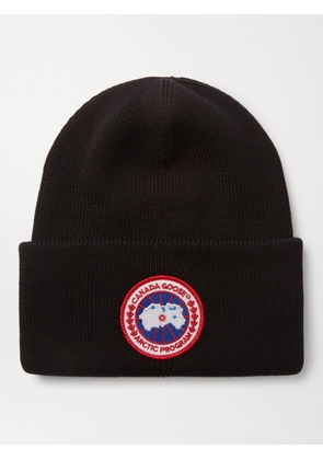 Canada Goose - Logo-Appliquéd Merino Wool Beanie - Men - Black