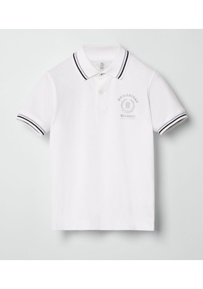 Brunello Cucinelli Kids Cotton Logo Polo Shirt