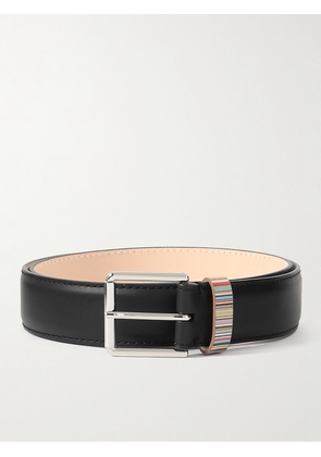 Paul Smith - 3.5cm Striped Leather Belt - Men - Black - EU 80