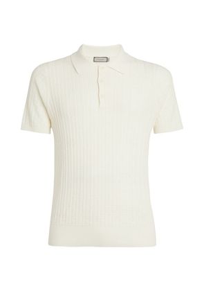 Canali Textured-Knit Polo Shirt