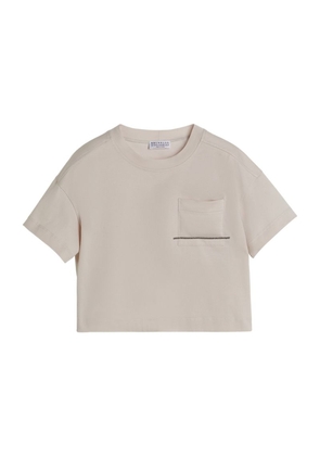 Brunello Cucinelli Kids Cotton Monili-Pocket T-Shirt (4-12 Years)