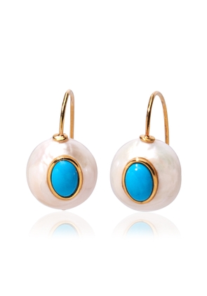 Lizzie Fortunato - Pearl Pablo Gold-Plated Earrings - Blue - OS - Moda Operandi - Gifts For Her