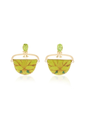 Silvia Furmanovich - Marquetry 18K Yellow Gold; Diamond; And Peridot Earrings - Green - OS - Moda Operandi - Gifts For Her