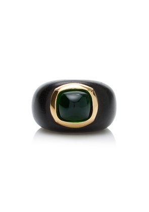 Rosa de la Cruz - 18K Yellow Gold Ebony; Emerald Ring - Green - US 6 - Moda Operandi - Gifts For Her