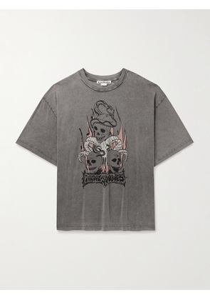 Acne Studios - Edra Logo-Print Cotton-Jersey T-Shirt - Men - Gray - XS
