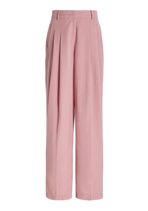 The Frankie Shop - Gelso Pleated Suiting Wide-Leg Trousers - Pink - L - Moda Operandi
