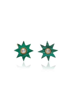 Colette Jewelry - Star 18K Yellow Gold Diamond; Malachite Earrings - Green - OS - Moda Operandi - Gifts For Her