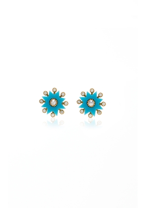 Colette Jewelry - Comete Star 18K Yellow Gold Diamond; Turquoise Earrings - Blue - OS - Moda Operandi - Gifts For Her