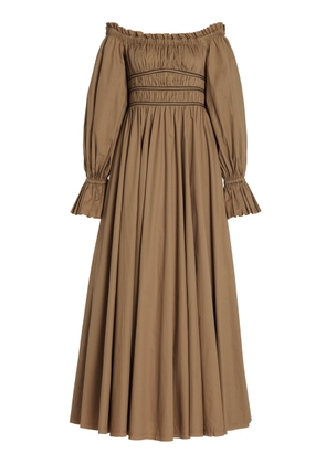 Aje - Wattle Off-The-Shoulder Cotton Maxi Dress - Brown - AU 6 - Moda Operandi