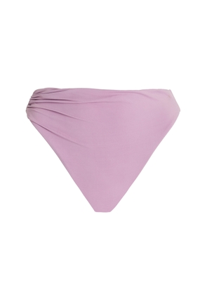 Anemos - The Draped Asymmetric Midi Bikini Bottom - Purple - S - Moda Operandi