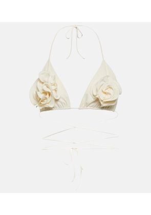 Magda Butrym Floral appliqué triangle bikini top
