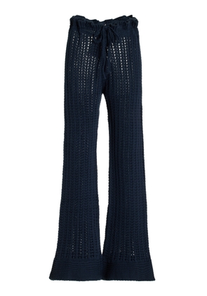 Savannah Morrow - Oak Crocheted Cotton Pants - Navy - M-L - Moda Operandi