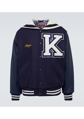 Kenzo Sailor Varsity leather-paneled varsity jacket