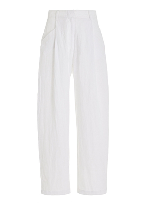 Aexae - High-Waisted Linen Pants - White - XL - Moda Operandi
