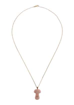 Mckenzie Liautaud - 14K Gold Moonlight Mushroom Rose Quartz Necklace - Pink - OS - Moda Operandi - Gifts For Her