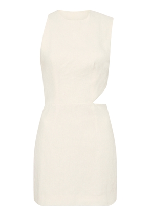 St. Agni -  Cutout Linen Mini Dress - White - M - Moda Operandi