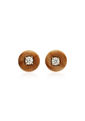 Fernando Jorge - Petrified Wood Orbit Diamond Medium Studs - Brown - OS - Moda Operandi - Gifts For Her